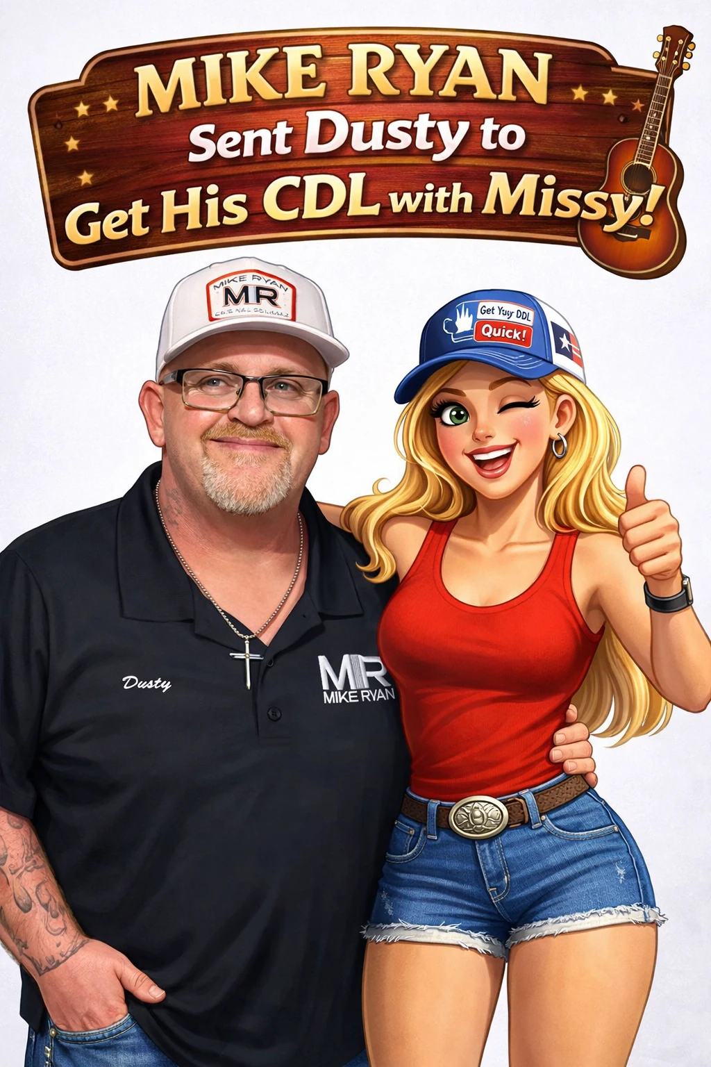 Promotional illustration featuring Missy and Dusty